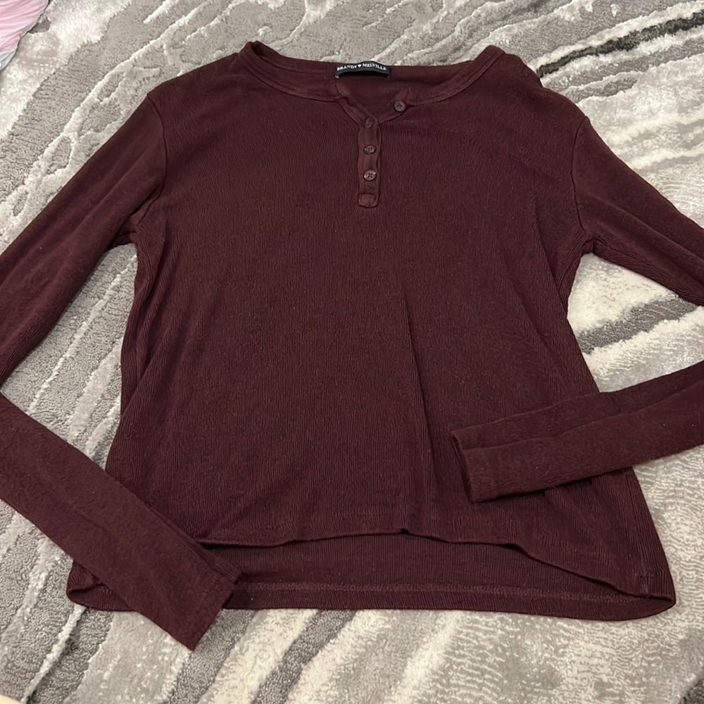 Maroon Brandy Melville Long Sleeve Tee